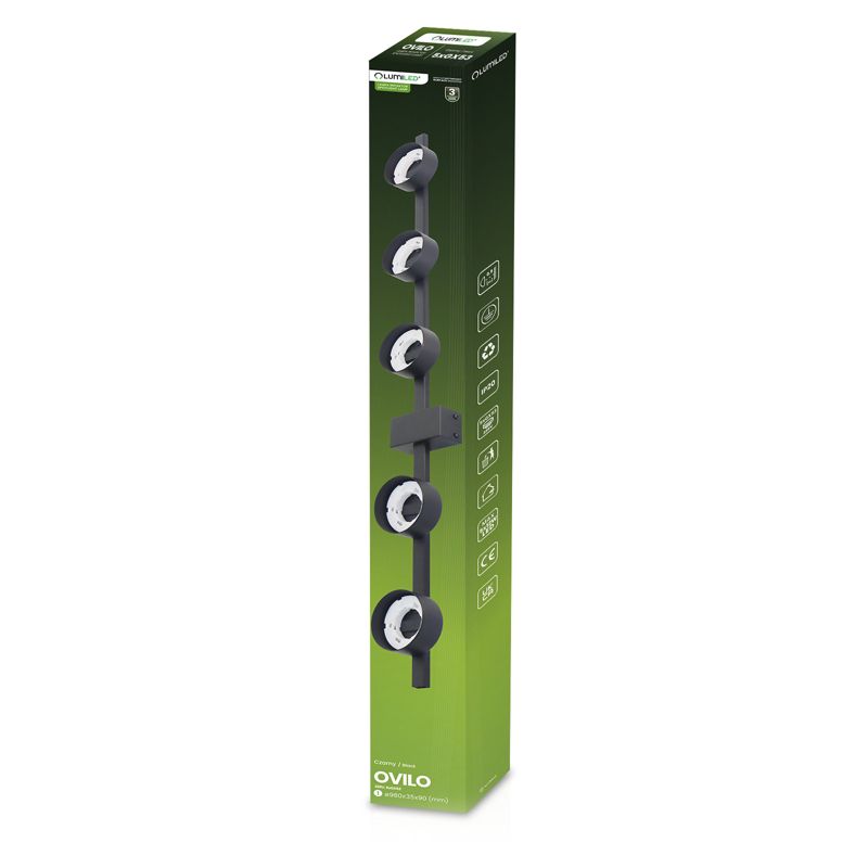 Lampa Sufitowa Lumiled Oprawa Halogenowa LED 5x GX53 Spot Kinkiet Reflektor Ścienna 1 szt.