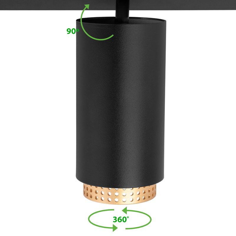 Lampa Sufitowa Lumiled Reflektor 4x GU10 Plafon ELIGIS Czarny 1 szt.