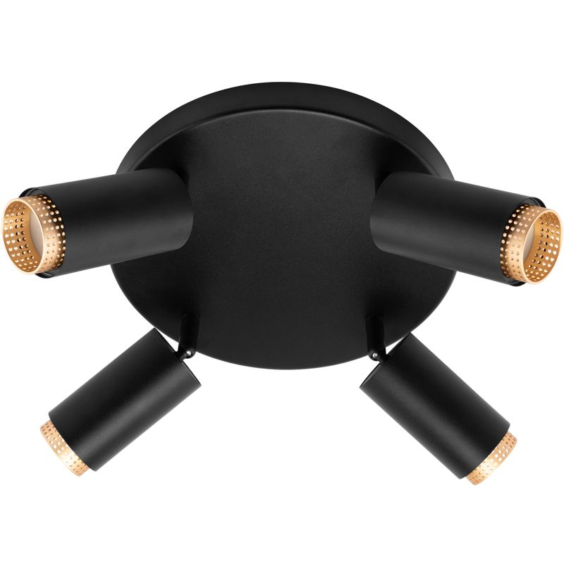 Lampa Sufitowa Lumiled Reflektor 4x GU10 Plafon ELIGIS Czarny 1 szt.