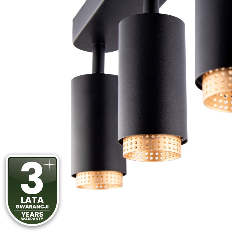Lampa Sufitowa Lumiled Reflektor LED 3x GU10 Tuba Spot Czarny 1 szt.