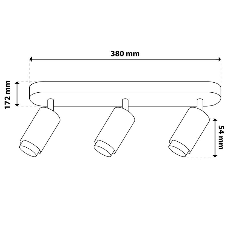 Lampa Sufitowa Lumiled Reflektor LED 3x GU10 Tuba Spot Czarny 1 szt.