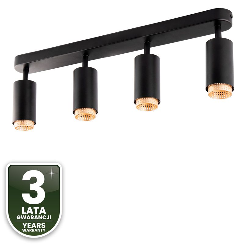 Lampa Sufitowa Lumiled Reflektor LED 4x GU10 Tuba Spot Czarny 1 szt.