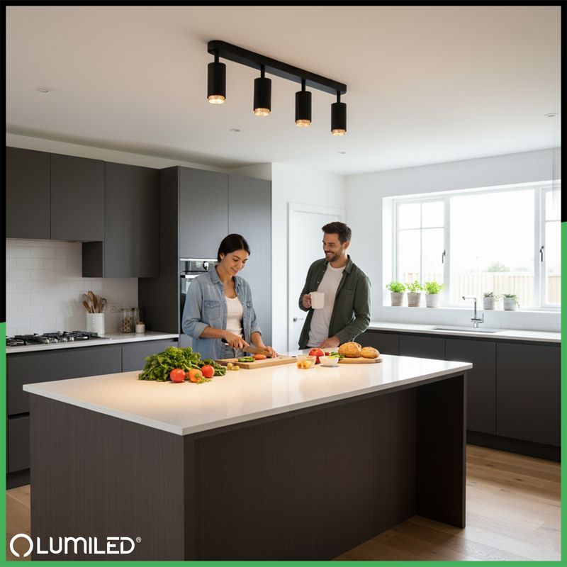Lampa Sufitowa Lumiled Reflektor LED 4x GU10 Tuba Spot Czarny 1 szt.