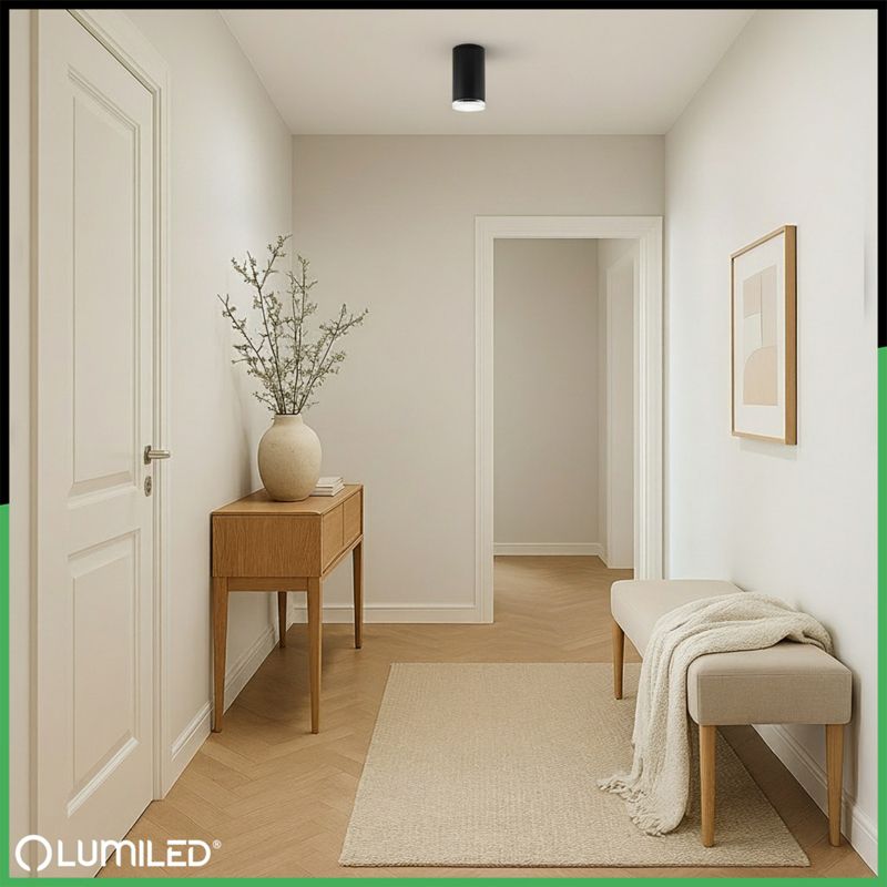 Lampa Sufitowa Lumiled Reflektor LED Oprawa Spot Tuba GU10 IP44 Czarna 1 szt.