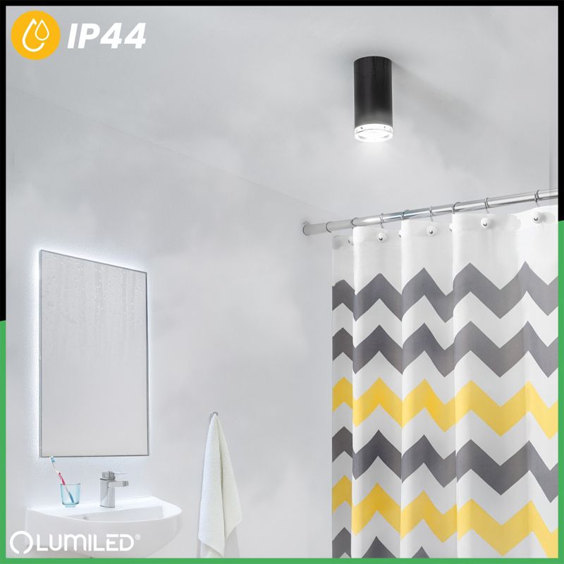 Lampa Sufitowa Lumiled Reflektor LED Oprawa Spot Tuba GU10 IP44 Czarna 1 szt.