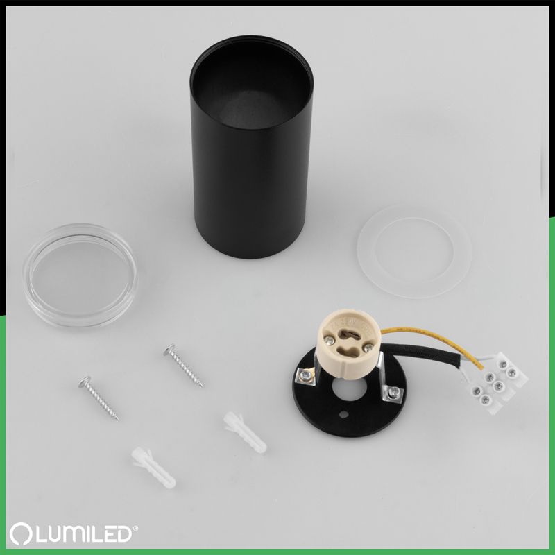 Lampa Sufitowa Lumiled Reflektor LED Oprawa Spot Tuba GU10 IP44 Czarna 1 szt.