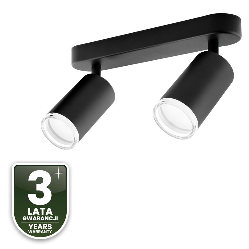 Lampa Sufitowa Lumiled Reflektor LED Spot 2x GU10 IP44 Czarna 1 szt.