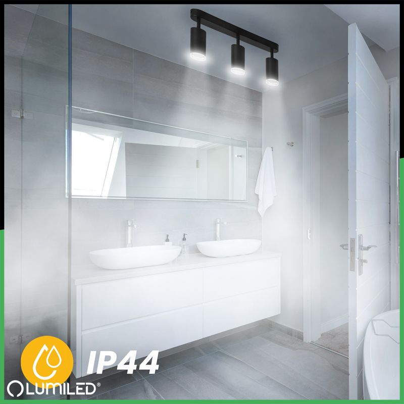Lampa Sufitowa Lumiled Reflektor LED Spot 3x GU10 IP44 Czarna 1 szt.