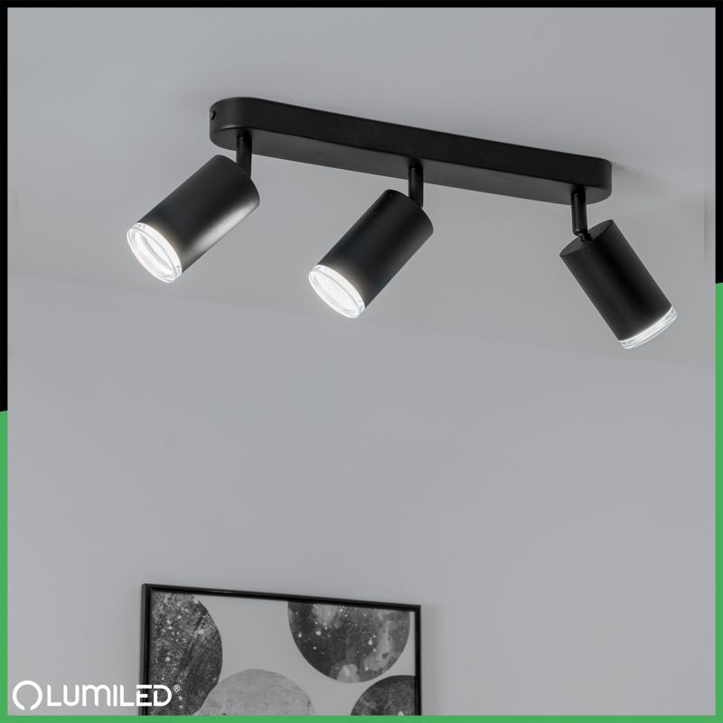 Lampa Sufitowa Lumiled Reflektor LED Spot 3x GU10 IP44 Czarna 1 szt.