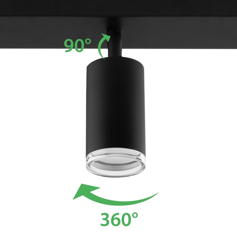 Lampa Sufitowa Lumiled Reflektor LED Spot 4x GU10 IP44 Czarna 1 szt.