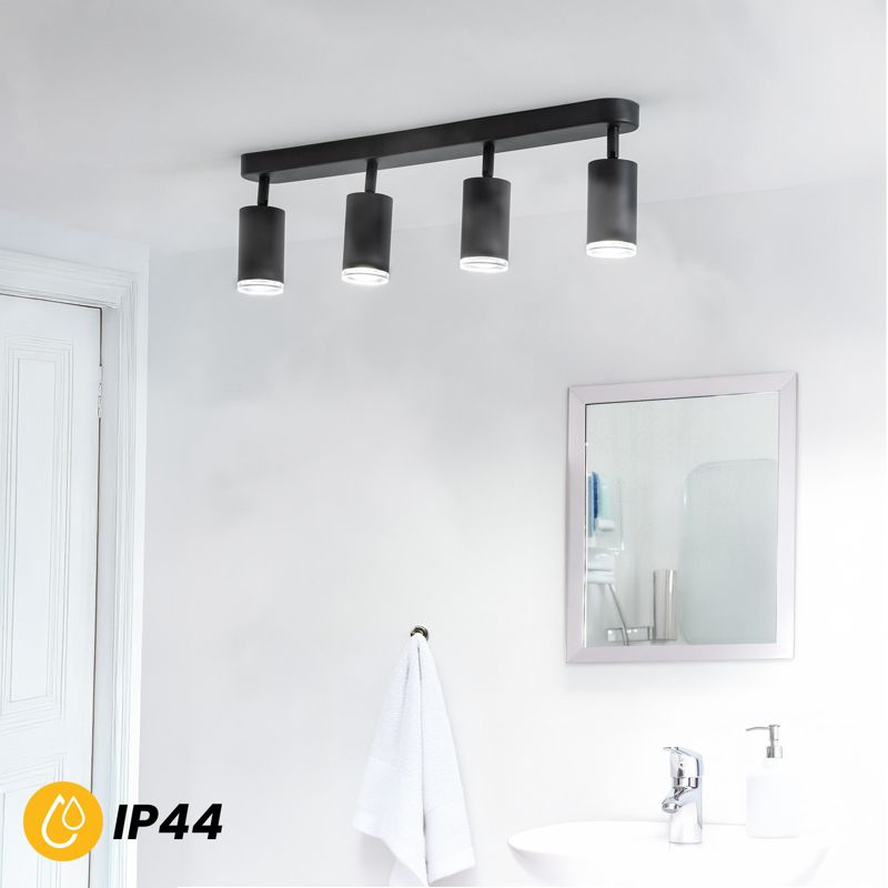 Lampa Sufitowa Lumiled Reflektor LED Spot 4x GU10 IP44 Czarna 1 szt.