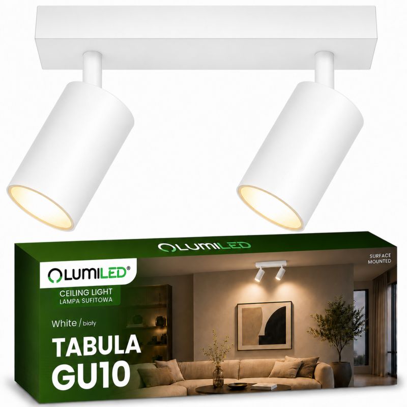 Lampa Sufitowa Lumiled Spot Tuba Reflektor Oprawa Halogenowa 2x GU10 1 szt.