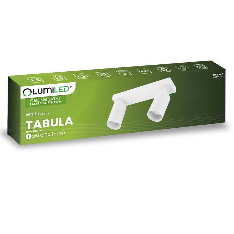 Lampa Sufitowa Lumiled Spot Tuba Reflektor Oprawa Halogenowa 2x GU10 1 szt.