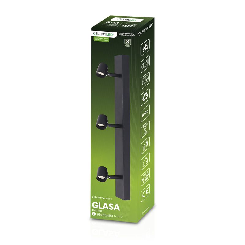 Lampa Sufitowa Lumiled Spot Tuba Reflektor Oprawa Halogenowa 3x E27 1 szt.