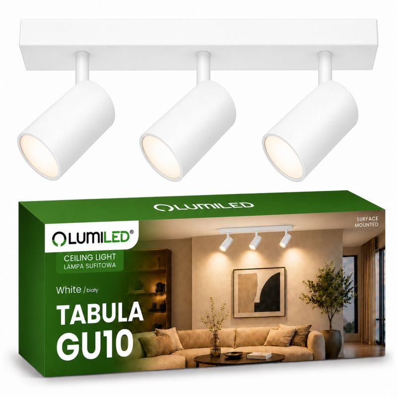 Lampa Sufitowa Lumiled Spot Tuba Reflektor Oprawa Halogenowa 3x GU10 1 szt.