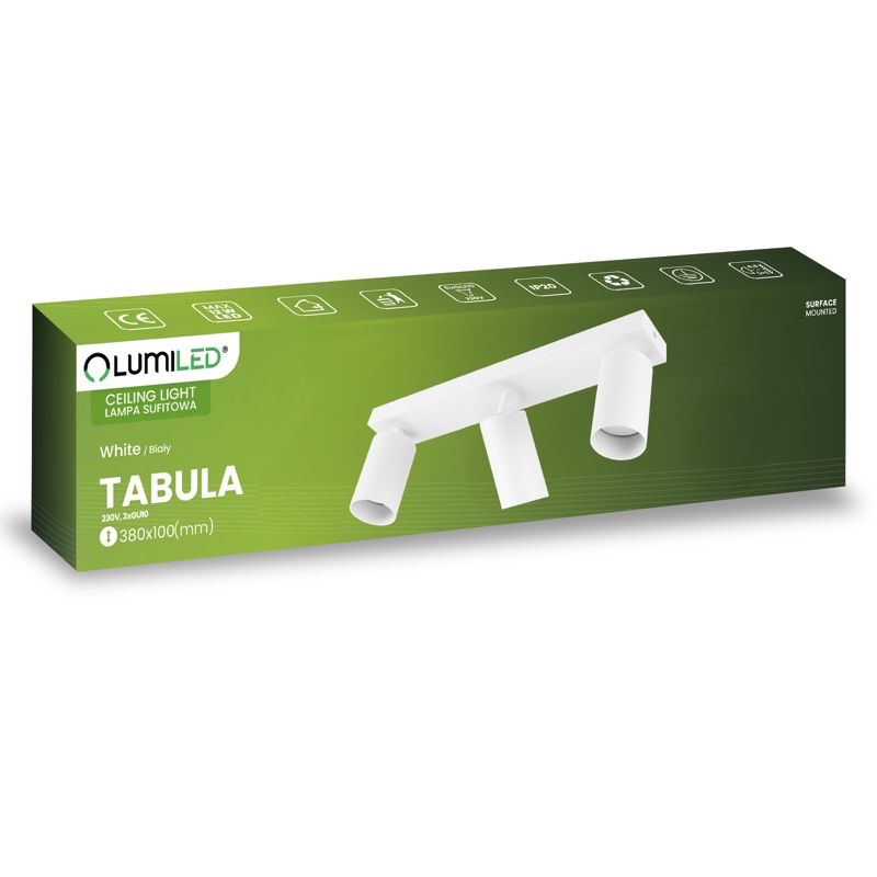Lampa Sufitowa Lumiled Spot Tuba Reflektor Oprawa Halogenowa 3x GU10 1 szt.