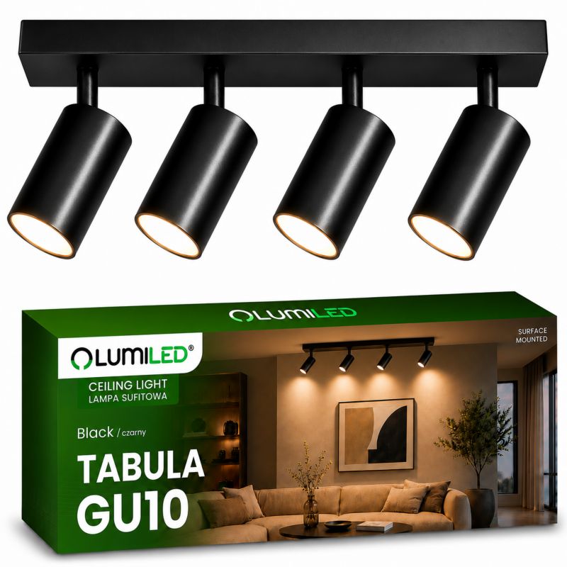 Lampa Sufitowa Lumiled Spot Tuba Reflektor Oprawa Halogenowa 4x GU10 1 szt.