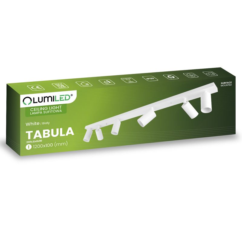 Lampa Sufitowa Lumiled Spot Tuba Reflektor Oprawa Halogenowa 6x GU10 1 szt.