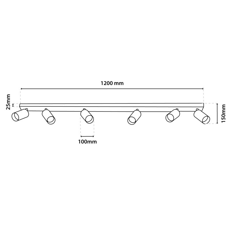 Lampa Sufitowa Lumiled Spot Tuba Reflektor Oprawa Halogenowa 6x GU10 1 szt.
