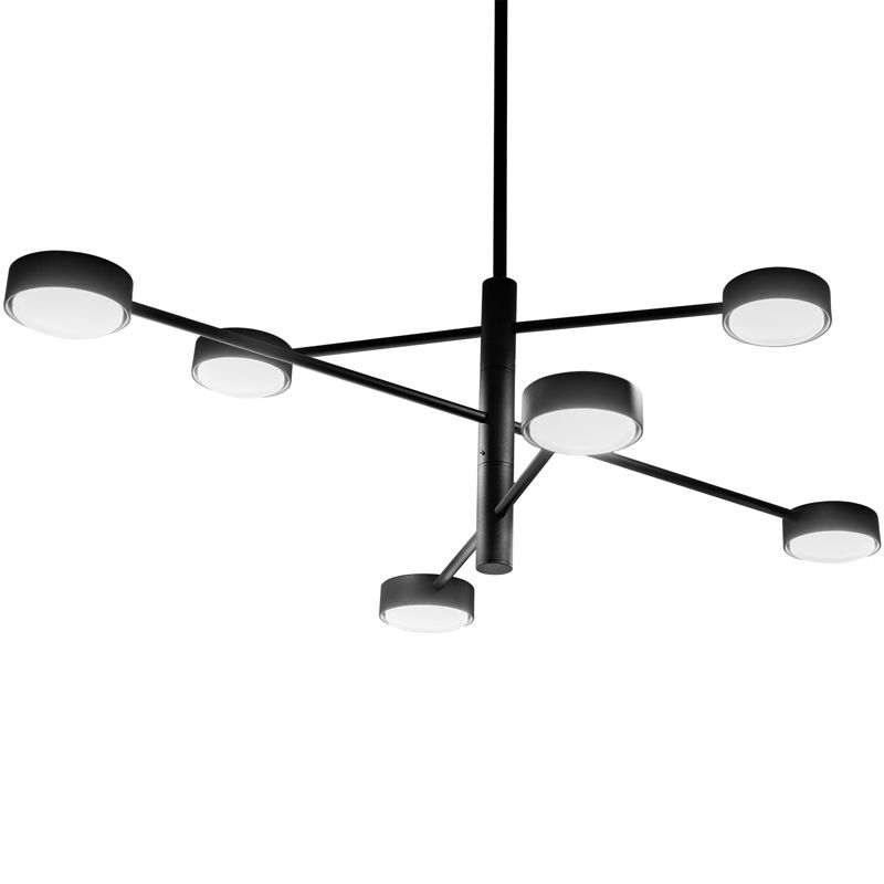 Lampa Sufitowa Lumiled Wisząca LED 6x GX53 Ścienna Czarna 1 szt.