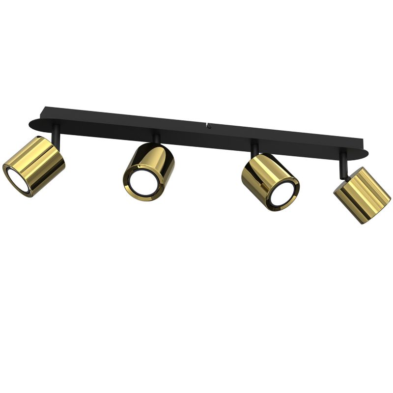 Lampa sufitowa Luminex Demia mosiądz szczotkowana-czarny mat Listwa z lampami 4 x GU10 x 8W wym: 15 x 66 x 17 cm - 1 szt.