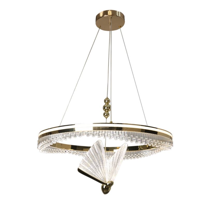 Lampa sufitowa motyl Light Prestige MARISSA złota LED 48W biały zmienny ...
