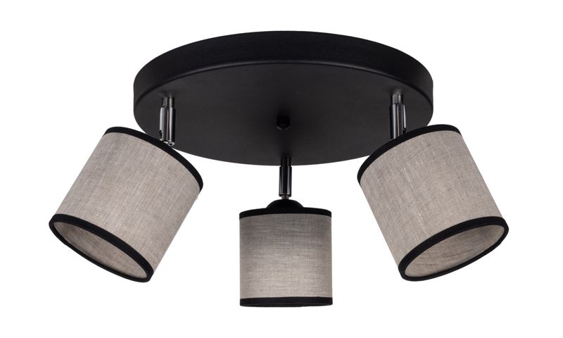 Lampa sufitowa NEXO HEXE tkanina 3 x 40W E14 beżowa H0522 1 szt.