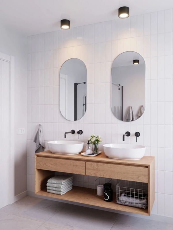 Lampa sufitowa Nordlux Landon LED 6,5W IP44 Moodmaker czarna, do łazienki, 1 szt.