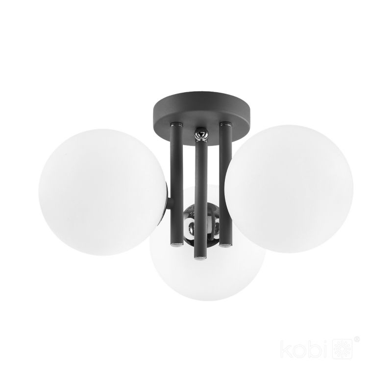 Lampa sufitowa nowoczesna szaro-biała szklane kule 3xG9 5W GLOBE ELEGANCE Kobi 1 szt.