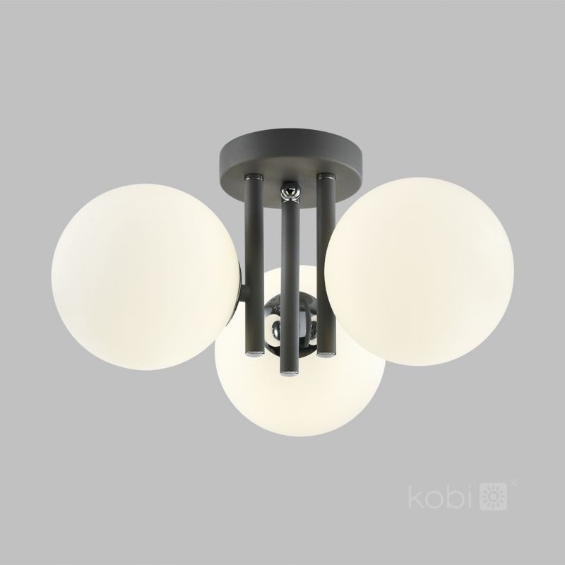 Lampa sufitowa nowoczesna szaro-biała szklane kule 3xG9 5W GLOBE ELEGANCE Kobi 1 szt.
