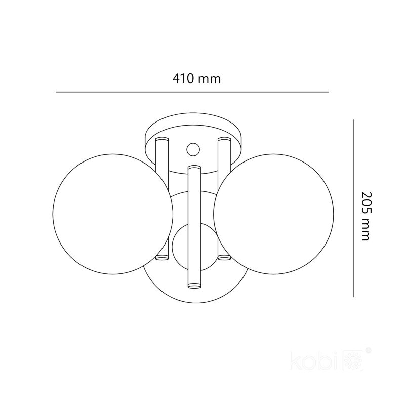 Lampa sufitowa nowoczesna szaro-biała szklane kule 3xG9 5W GLOBE ELEGANCE Kobi 1 szt.