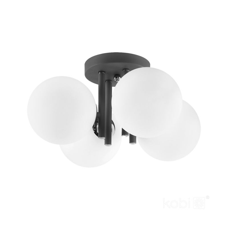 Lampa sufitowa nowoczesna szaro-biała szklane kule 4xG9 5W GLOBE ELEGANCE Kobi 1 szt.