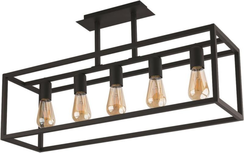 Lampa sufitowa Nowodvorski Lighting Crate czarna industrialna loft 5xE27 x 60W 1 szt.