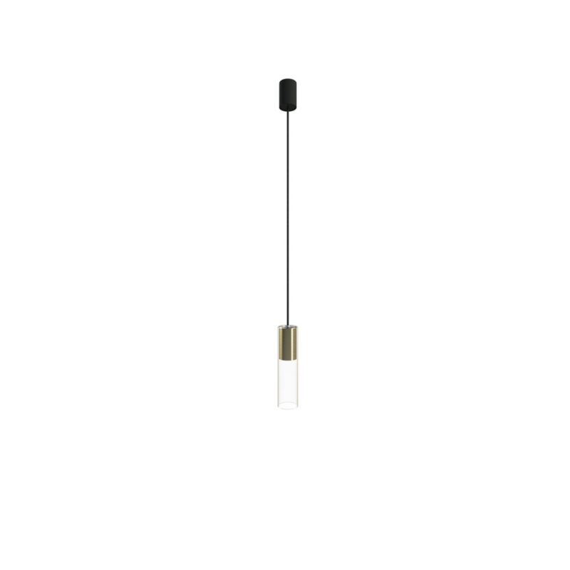 Lampa sufitowa Nowodvorski Lighting Cylinder mosiądz-przezroczysty wym: 130 x 6,5 x 6,5 cm 1xGU10 x 10W szkło 1 szt.