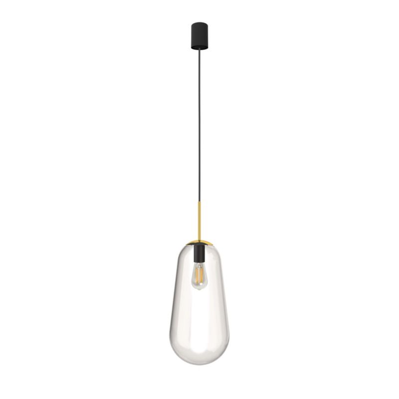 Lampa sufitowa Nowodvorski Lighting Pear czarno-przezroczysty-złota wym: 195 x 22 x 22 cm 1xE27 x 40W szkło 1 szt.