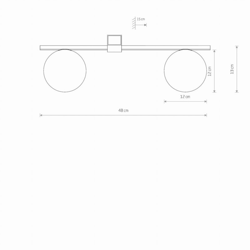 Lampa sufitowa Nowodvorski Lighting Pik biało-czarna wym: 13 x 48 cm 2xG9 x 12W 1 szt.