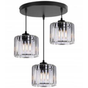 Lampa sufitowa okrągła Light Home LH Holdi 3x E27 60W klosz bezbarwne szkło 1szt.
