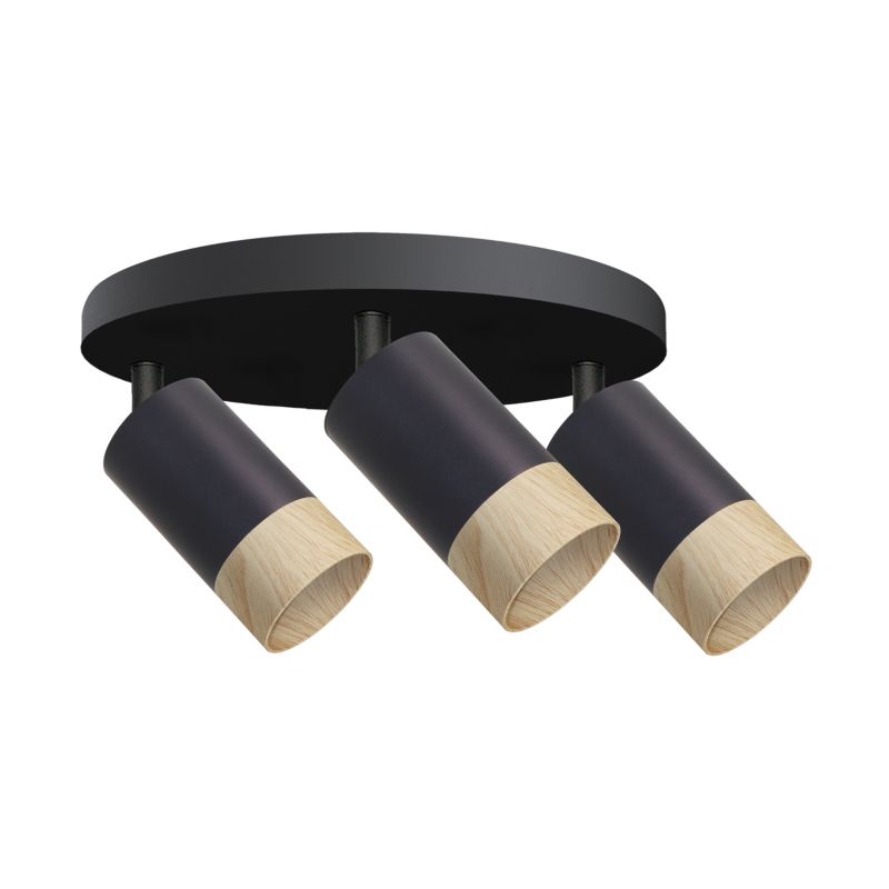 Lampa sufitowa okrągła podsufitka Candellux Conti czarno-brązowa 3xGU10x15W IP20 wym:15x32x32cm - 1 szt.