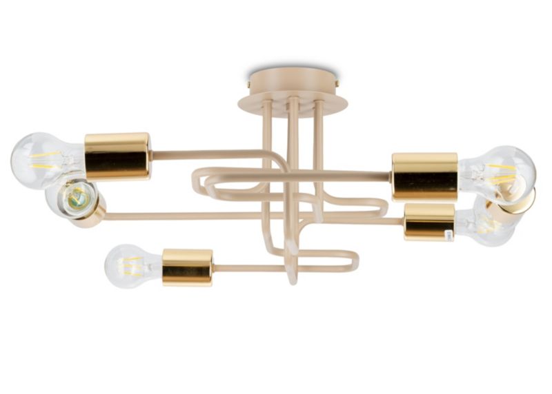 Lampa Sufitowa Onyx HowHomely beżowa 6xE27 63x53 cm 1 szt.