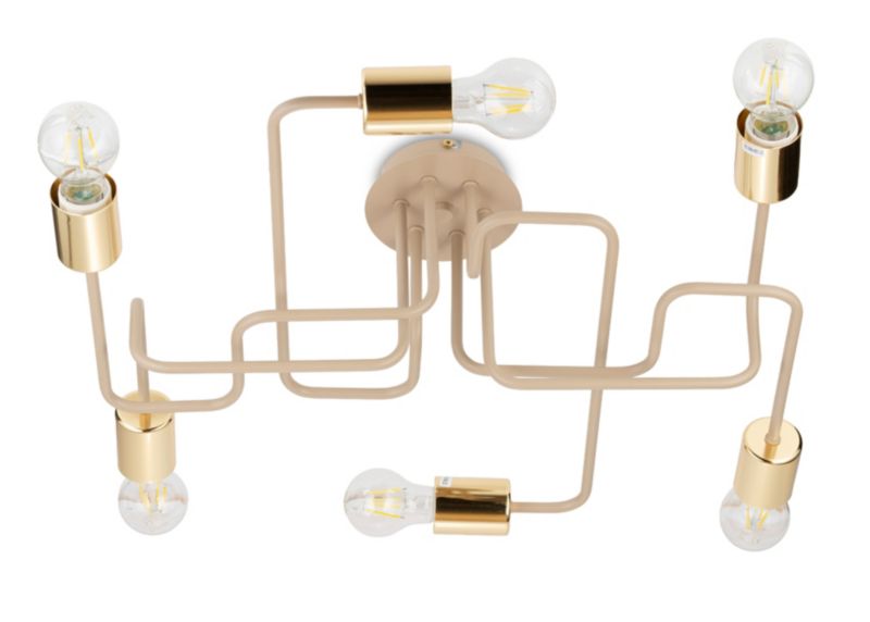Lampa Sufitowa Onyx HowHomely beżowa 6xE27 63x53 cm 1 szt.