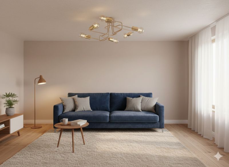 Lampa Sufitowa Onyx HowHomely beżowa 6xE27 63x53 cm 1 szt.