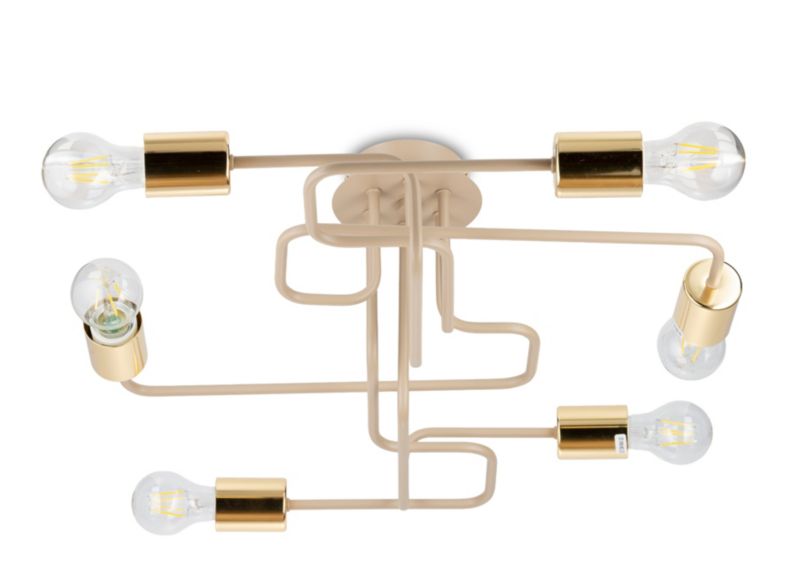 Lampa Sufitowa Onyx HowHomely beżowa 6xE27 63x53 cm 1 szt.