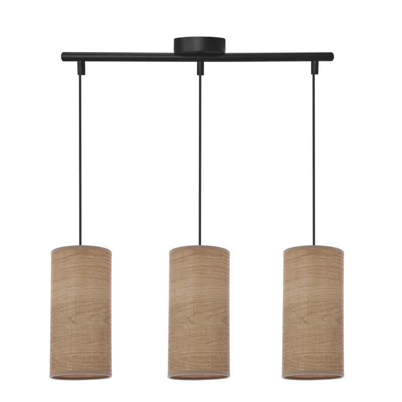 Lampa sufitowa orzechowe abażury Candellux Ballo czarna 3xE27x60W IP20 wym:125x54x12cm - 1 szt.