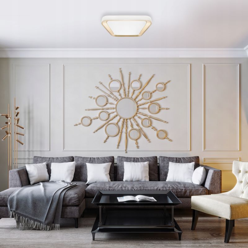 Lampa sufitowa plafon ściemniany Light Home LH Quadro Gold 38W złoty 3000-6000K 1szt.