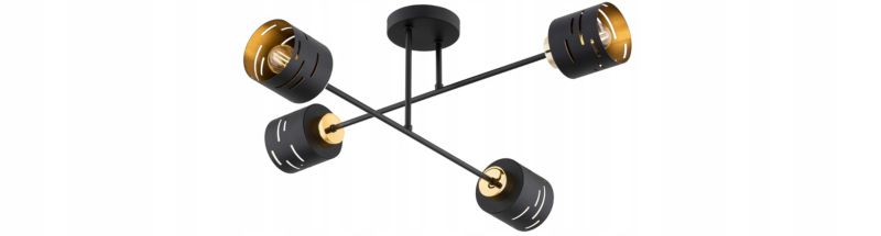 Lampa Sufitowa Plafon Elko-Lighting 4-Punktowy Vox E27 czarny 1 szt