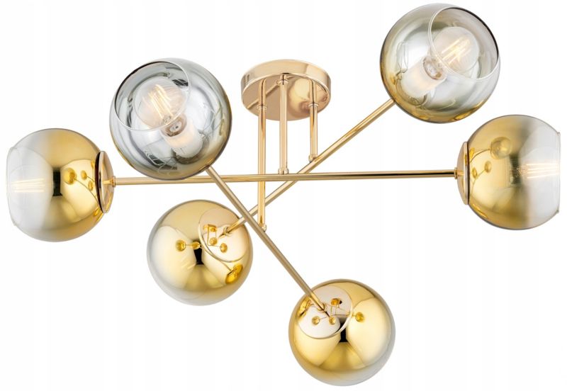 Lampa Sufitowa Plafon Elko-Lighting 6-Punktowy X Żyrandol E27 Ombre 1 szt