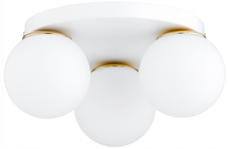 Lampa Sufitowa Plafon Elko-Lighting Milo Biała z Elementem Złota 3-Punktowa 1 szt
