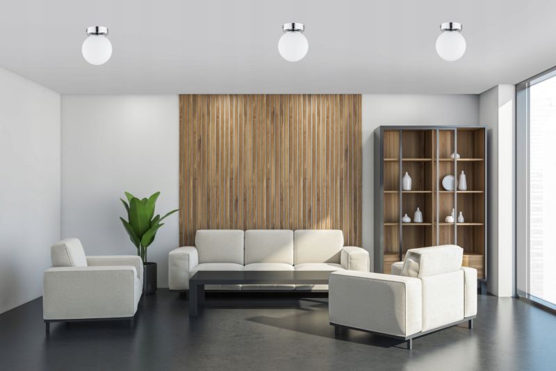 Lampa Sufitowa Plafon Elko-Lighting Milo Chrom Kule Białe E27 srebrny 1 szt