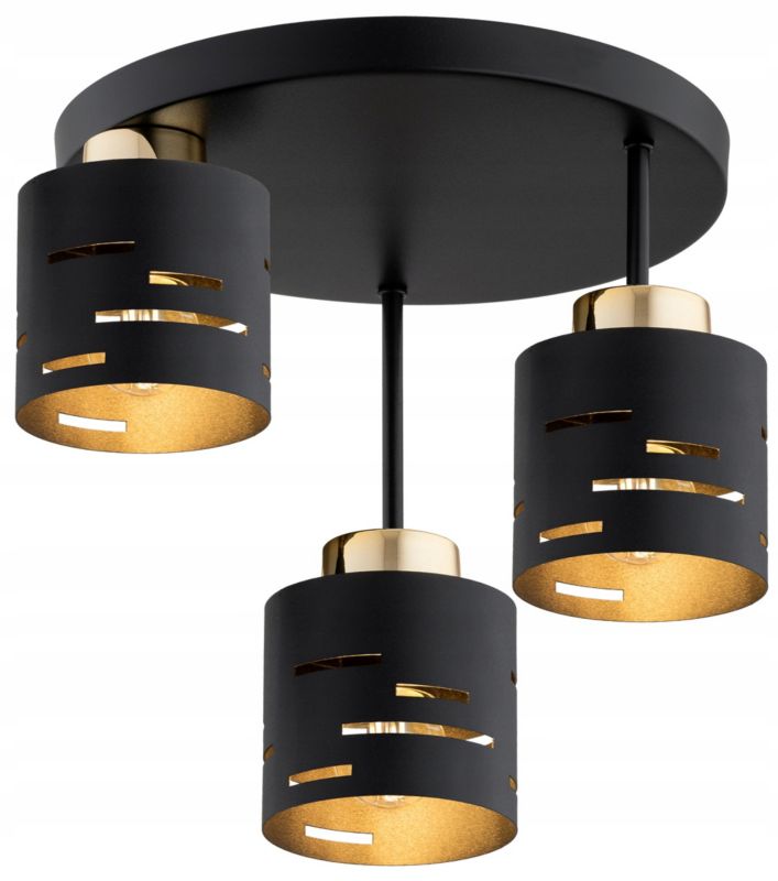 Lampa Sufitowa Plafon Elko-Lighting Vox 3-Punktowy E27 czarny 1 szt