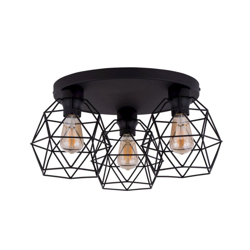 Lampa Sufitowa Plafon GALAXY TK Lighting czarna 3xE27 46x46 cm 1szt.